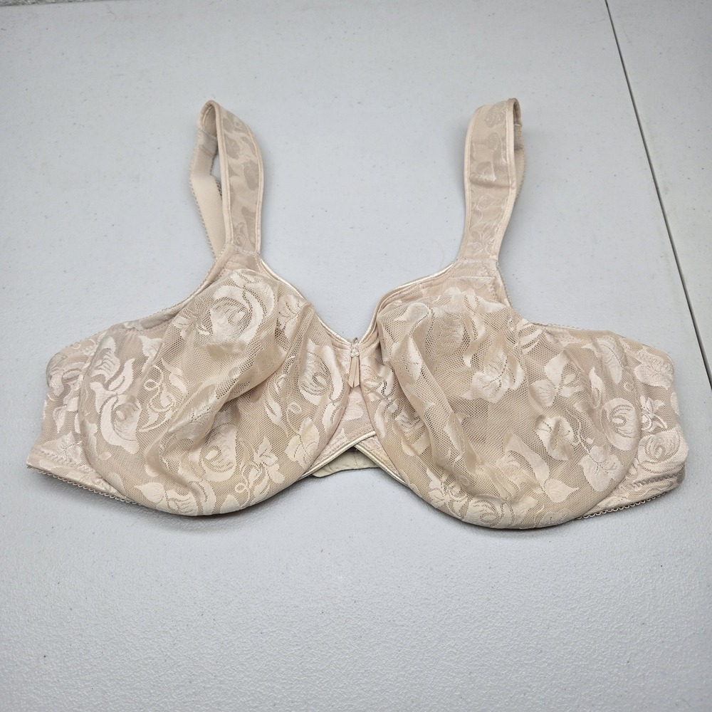 Wacoal Women Bra 42D Beige Floral 85567 Full Coverage Underwired Lace Awareness